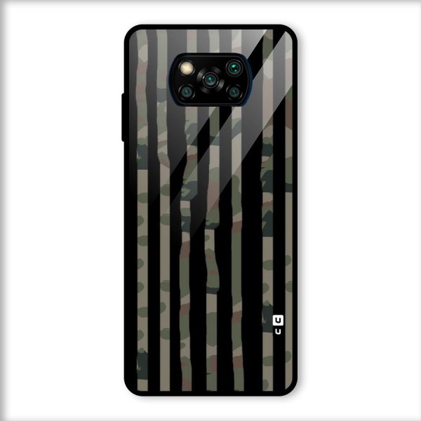 Army Stripes Glass Back Case for Poco X3