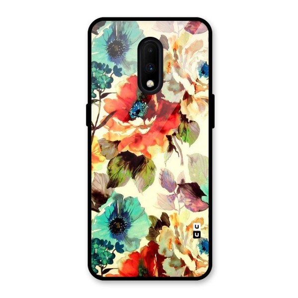 Artsy Bloom Flower Glass Back Case for OnePlus 7