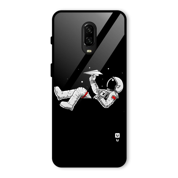 Astronaut Aeroplane Glass Back Case for OnePlus 6T