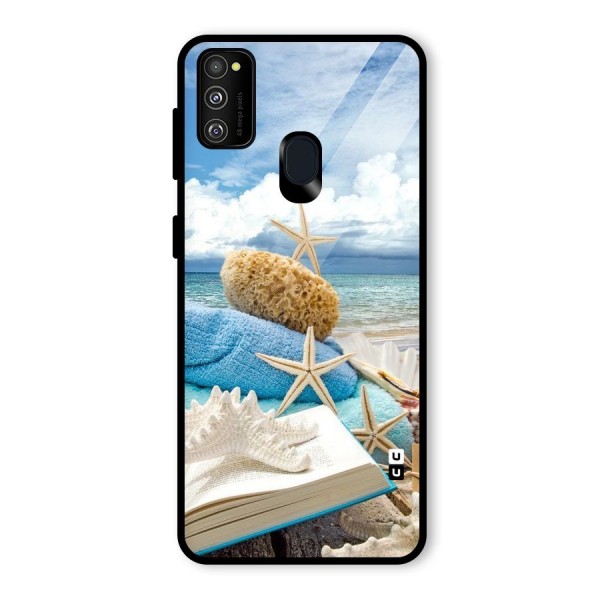 Beach Sky Glass Back Case for Galaxy M21