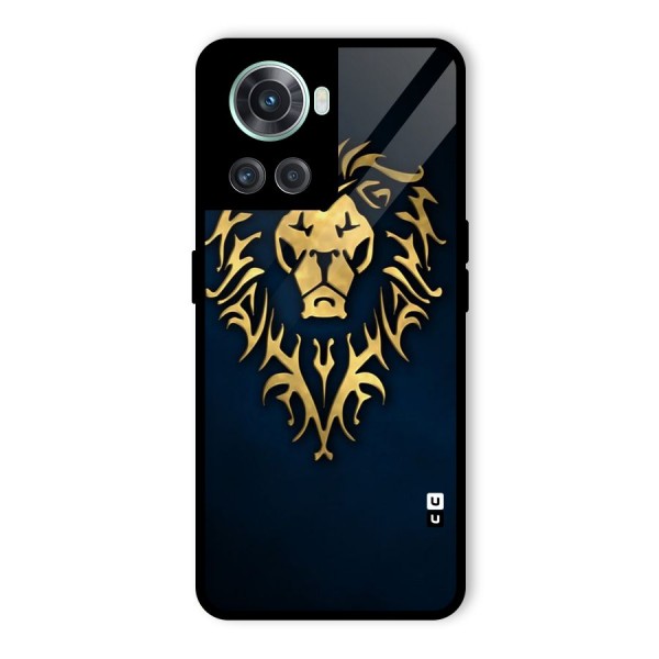Beautiful Golden Lion Design Glass Back Case for OnePlus 10R