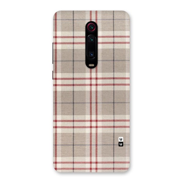 Beige Red Check Back Case for Redmi K20 Pro