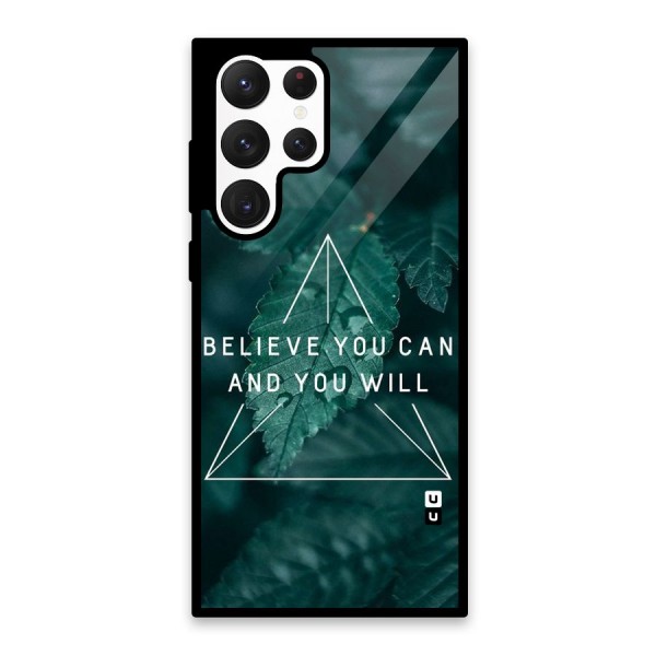 Believe You Can Motivation Glass Back Case for Galaxy S22 Ultra 5G