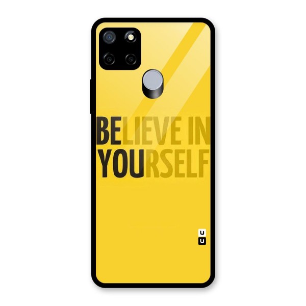 Believe Yourself Yellow Glass Back Case for Realme C15