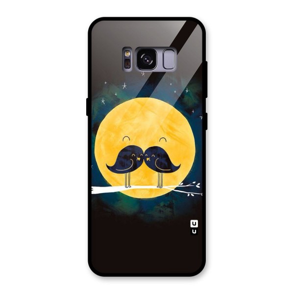 Bird Moustache Glass Back Case for Galaxy S8