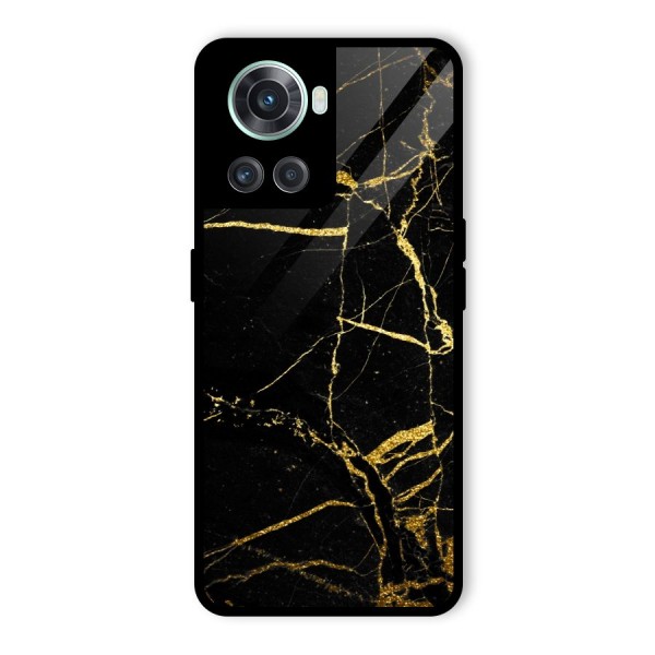 Black And Gold Design Glass Back Case for OnePlus 10R