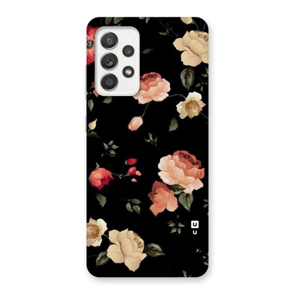 Black Artistic Floral Back Case for Galaxy A52