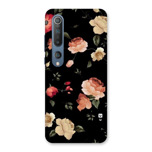 Black Artistic Floral Back Case for Mi 10