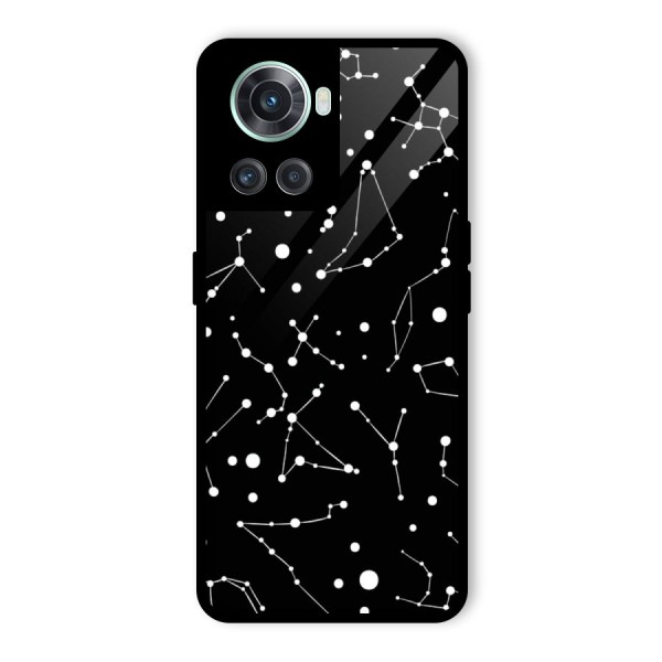 Black Constellation Pattern Glass Back Case for OnePlus 10R