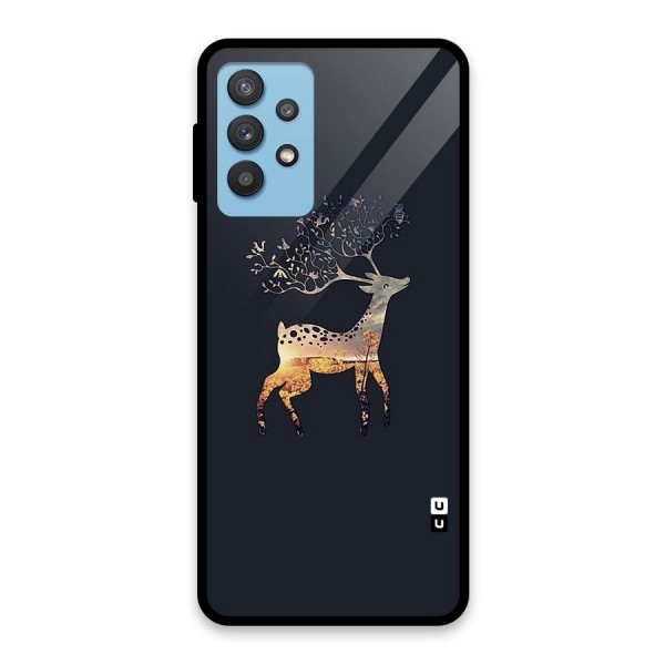 Black Deer Glass Back Case for Galaxy M32 5G