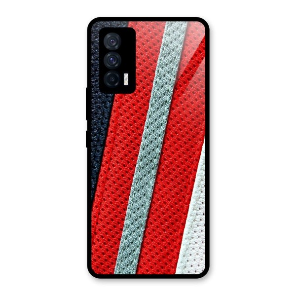 Black Red Grey Stripes Glass Back Case for Vivo iQOO 7 5G