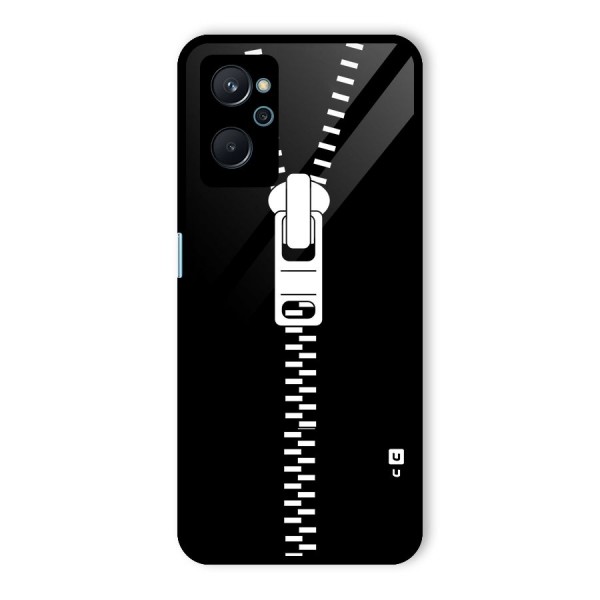 Black Zipper Glass Back Case for Realme 9i