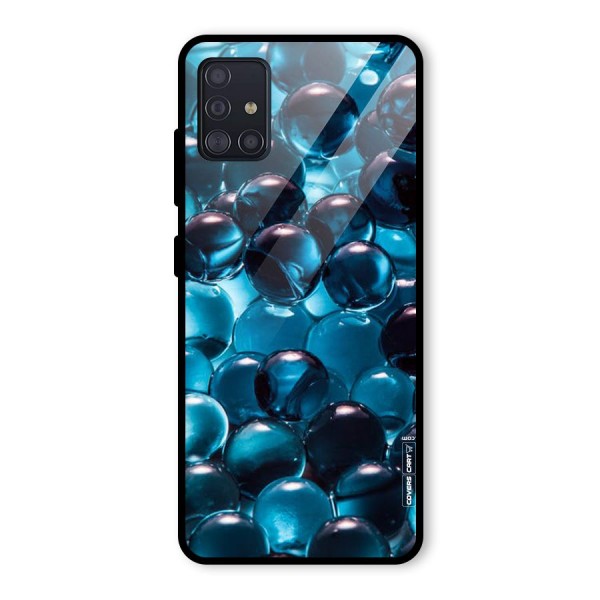 Blue Abstract Balls Glass Back Case for Galaxy A51