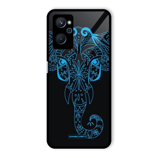 Blue Elephant Ethnic Glass Back Case for Realme 9i