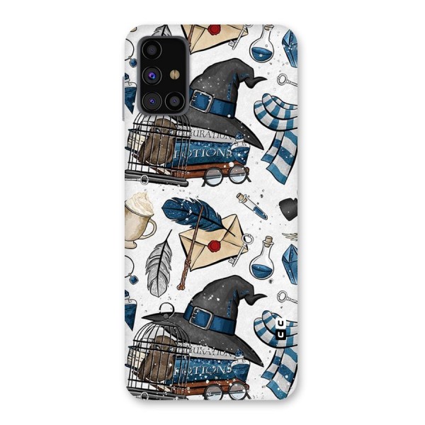 Blue Feather Hat Design Back Case for Galaxy M31s