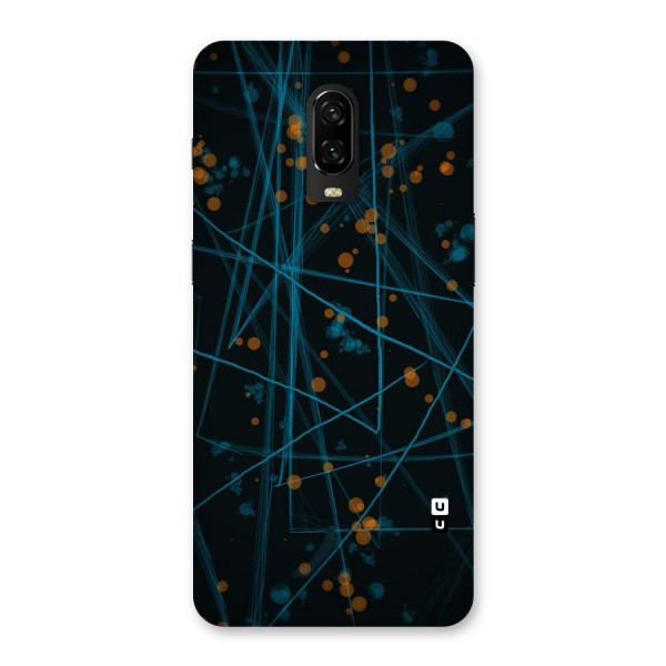 Blue Lines Gold Dots Back Case for OnePlus 6T