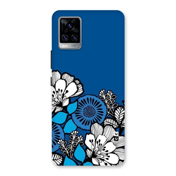 Blue White Flowers Back Case for Vivo V20 Pro