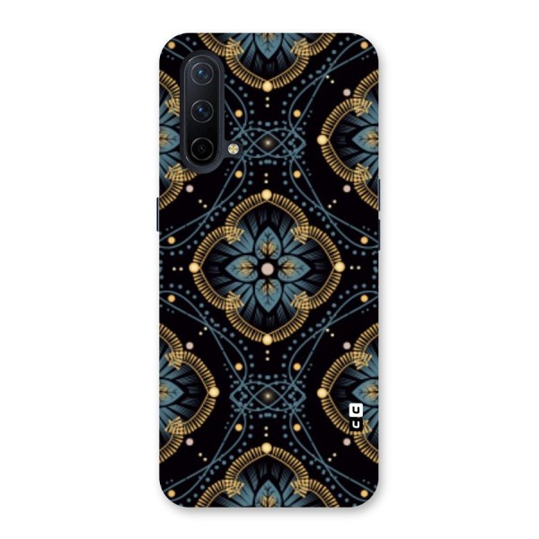 Blue With Black Flower Back Case for OnePlus Nord CE 5G