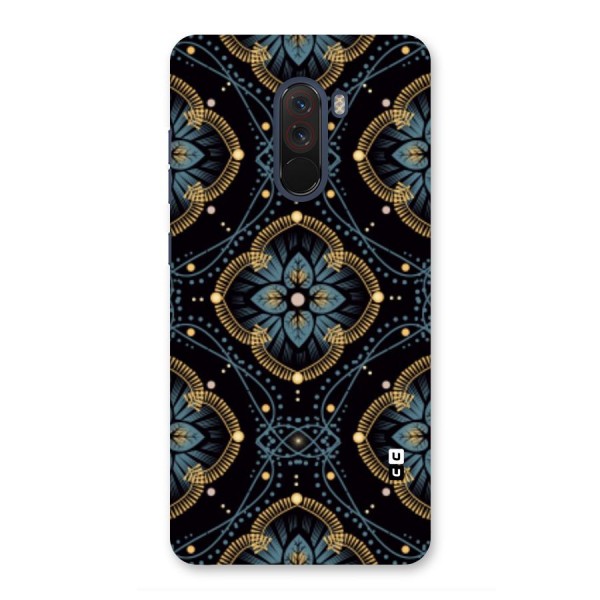 Blue With Black Flower Back Case for Poco F1