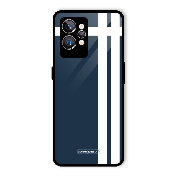 Blue and White Glass Back Case for Realme GT2 Pro