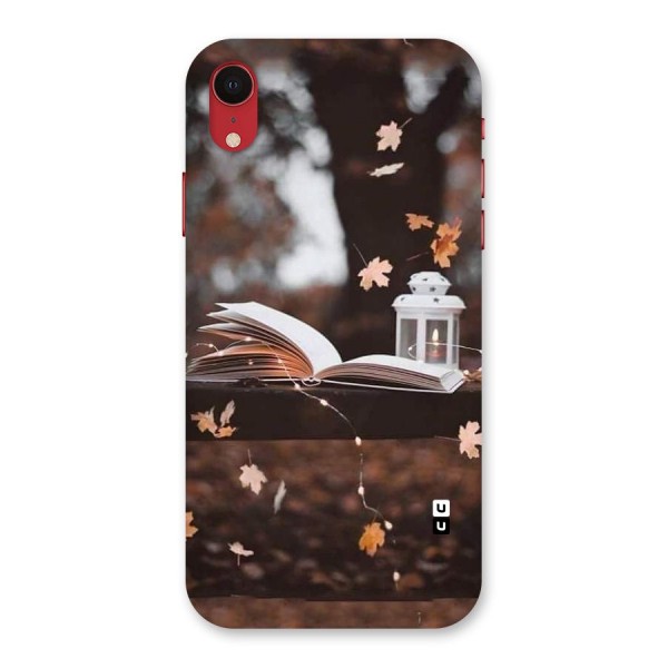 Book and Fall Leaves Back Case for iPhone XR