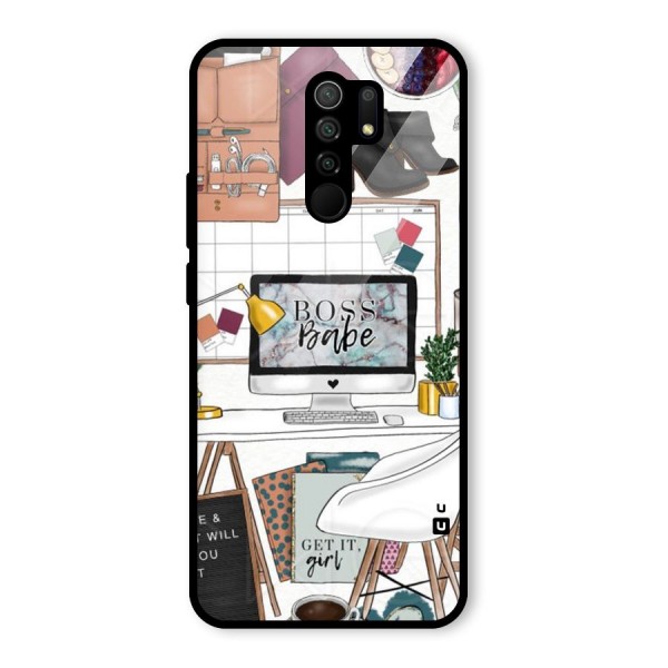 Boss Babe Glass Back Case for Redmi 9 Prime