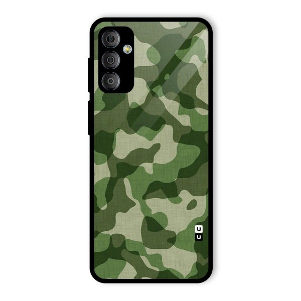 Camouflage Pattern Art Glass Back Case for Galaxy F23