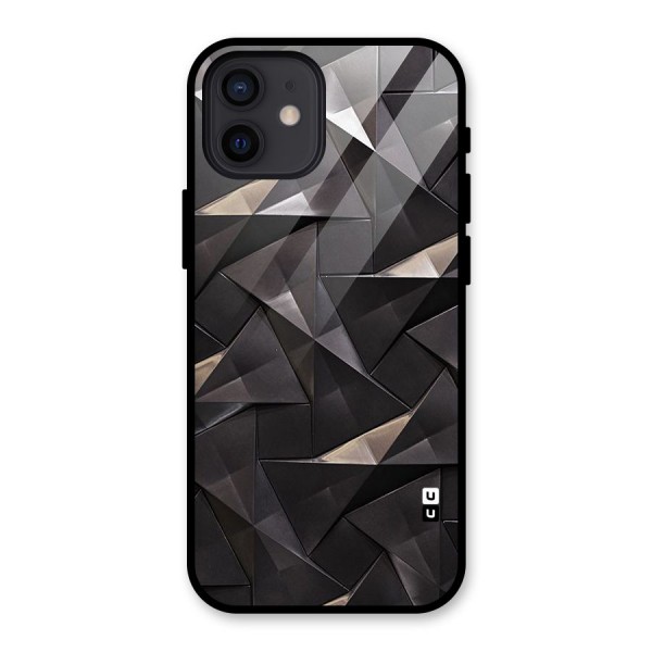 Carved Triangles Glass Back Case for iPhone 12