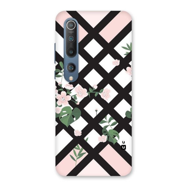 Check Floral Stripes Back Case for Mi 10