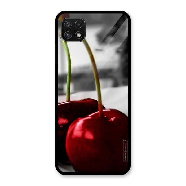 Cherry Photography Glass Back Case for Galaxy A22 5G