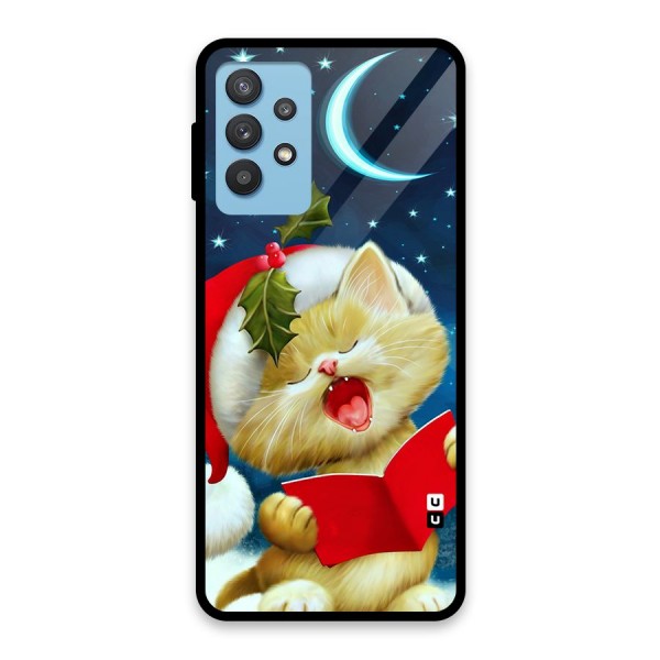 Christmas Cat Glass Back Case for Galaxy M32 5G