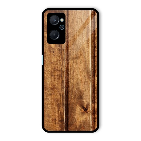 Classic Wood Print Glass Back Case for Realme 9i