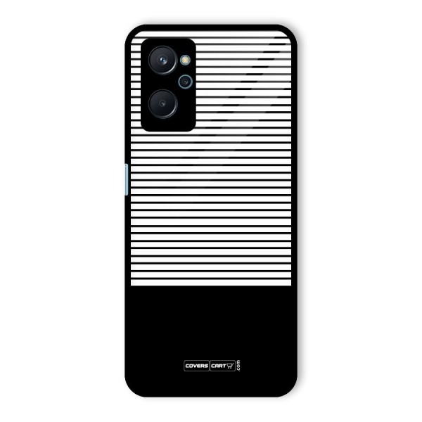 Classy Black Stripes Glass Back Case for Realme 9i