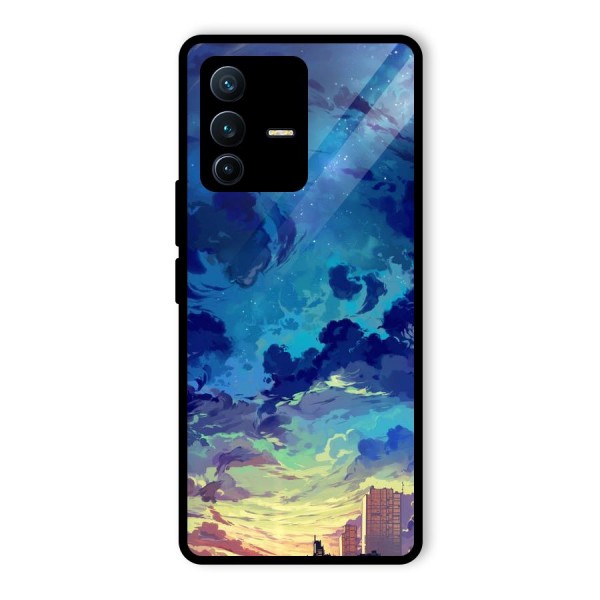 Cloud Art Glass Back Case for Vivo V23 Pro