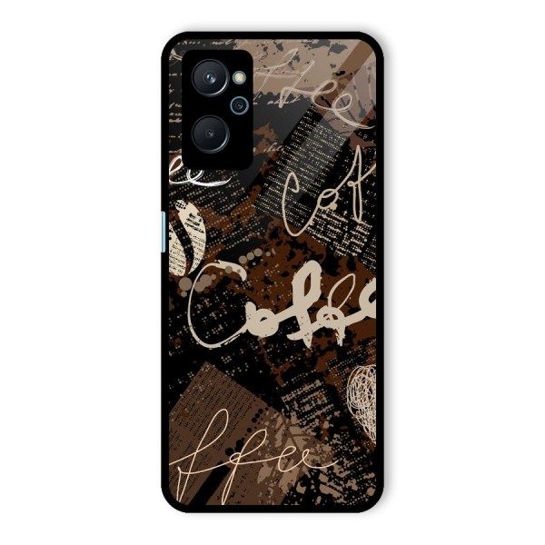 Coffee Scribbles Glass Back Case for Realme 9i