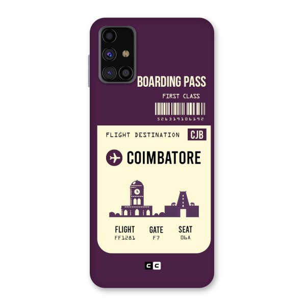 Coimbatore Boarding Pass Back Case for Galaxy M31s