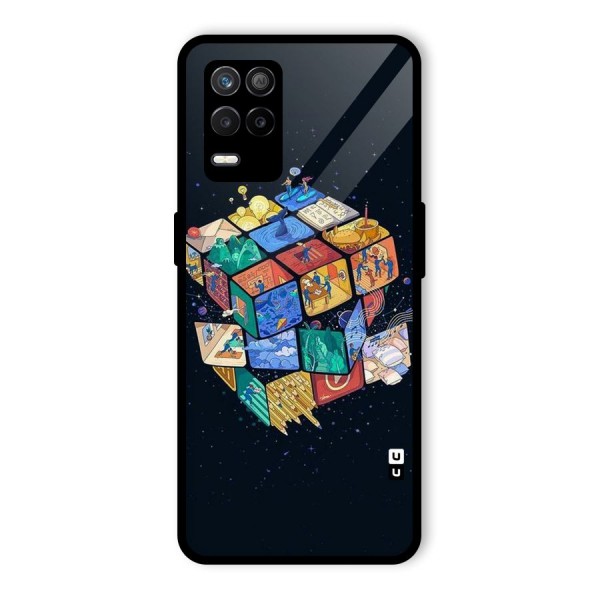 Coloured Rubic Glass Back Case for Realme 9 5G