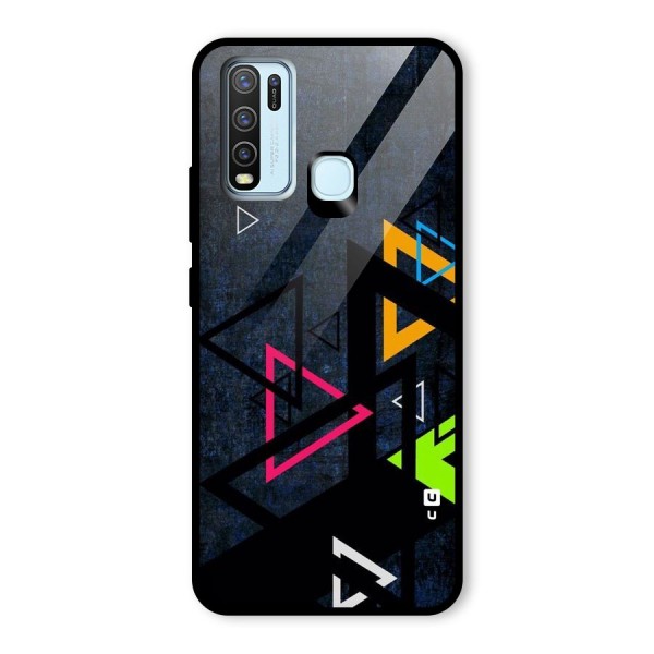 Coloured Triangles Glass Back Case for Vivo Y50