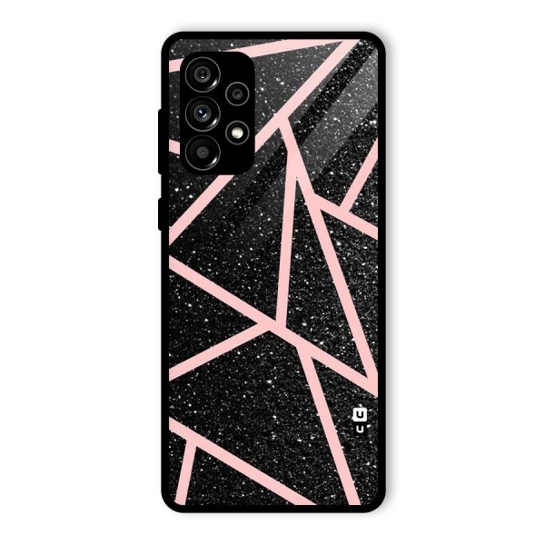 Concrete Black Pink Stripes Glass Back Case for Galaxy A73 5G