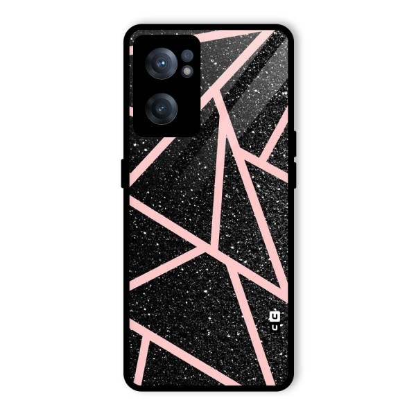 Concrete Black Pink Stripes Glass Back Case for OnePlus Nord CE 2 5G