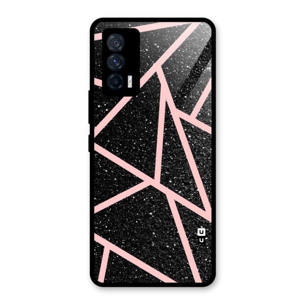 Concrete Black Pink Stripes Glass Back Case for Vivo iQOO 7 5G