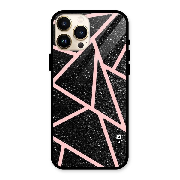 Concrete Black Pink Stripes Glass Back Case for iPhone 13 Pro Max