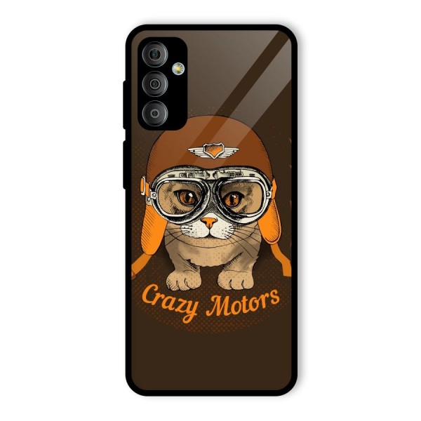 Crazy cat Glass Back Case for Galaxy F23