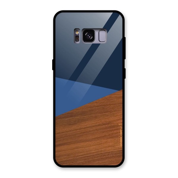 Crossed Lines Pattern Glass Back Case for Galaxy S8