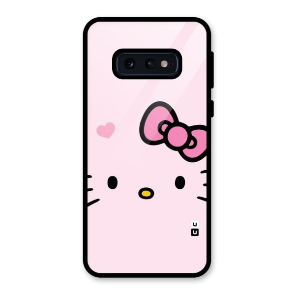 Cute Bow Face Glass Back Case for Galaxy S10e