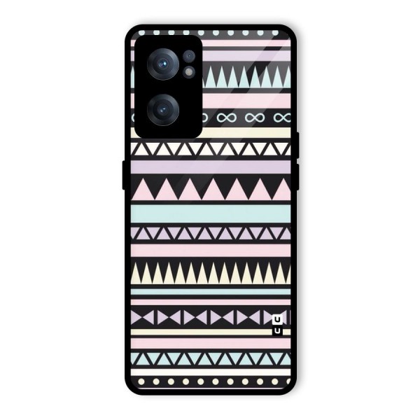 Cute Chev Pattern Glass Back Case for OnePlus Nord CE 2 5G