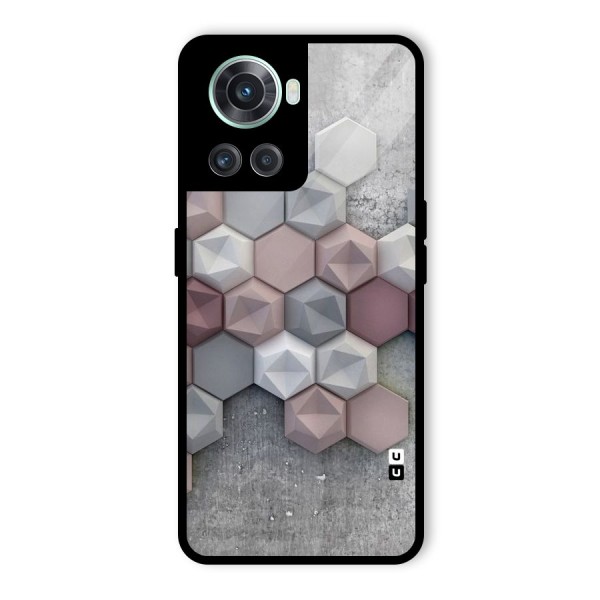 Cute Hexagonal Pattern Glass Back Case for OnePlus 10R