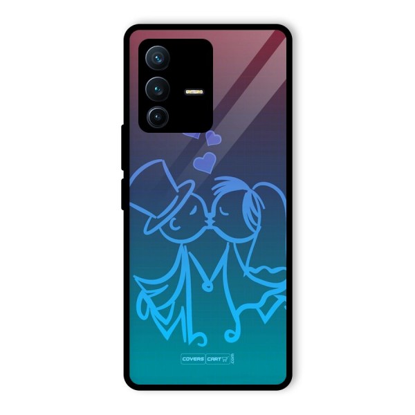 Cute Love Glass Back Case for Vivo V23 Pro