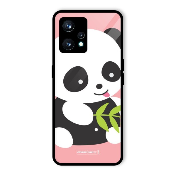 Cute Panda Pink Glass Back Case for Realme Narzo 50 Pro