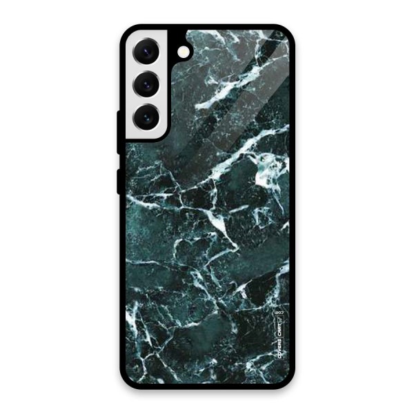 Dark Green Marble Glass Back Case for Galaxy S22 Plus 5G
